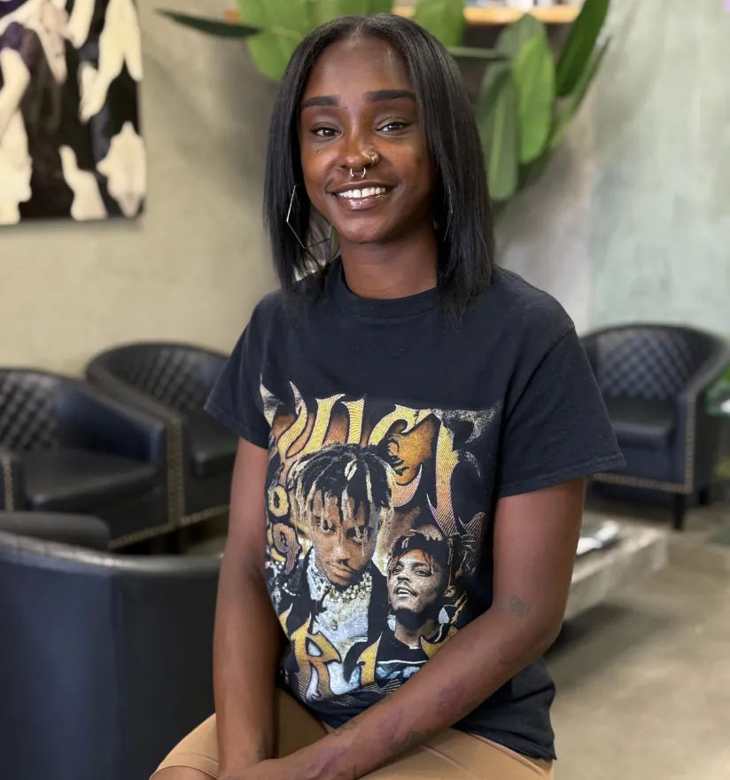 Dominique Wright at Texture Barbershop
