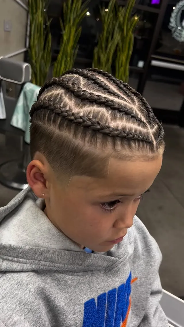Cornrow braids with skin fade